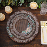 Brown White Disposable Dinner Plates