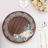 Brown White Floral Lace Rim Dessert Plates